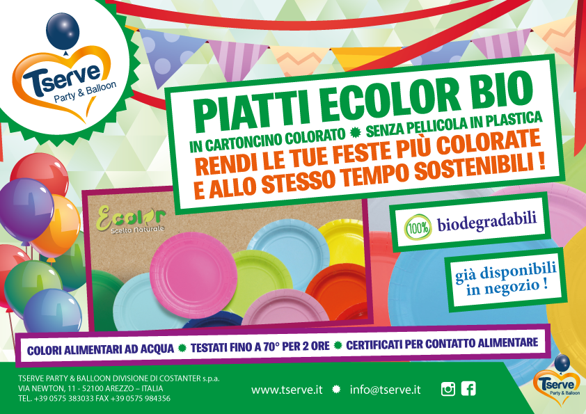 In negozio i nuovi piatti colorati ECOLOR BIO